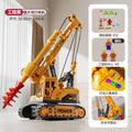 Kids large pile driver excavator engineering vehicle rotate adjustable artificial drilling machine light music boy toy