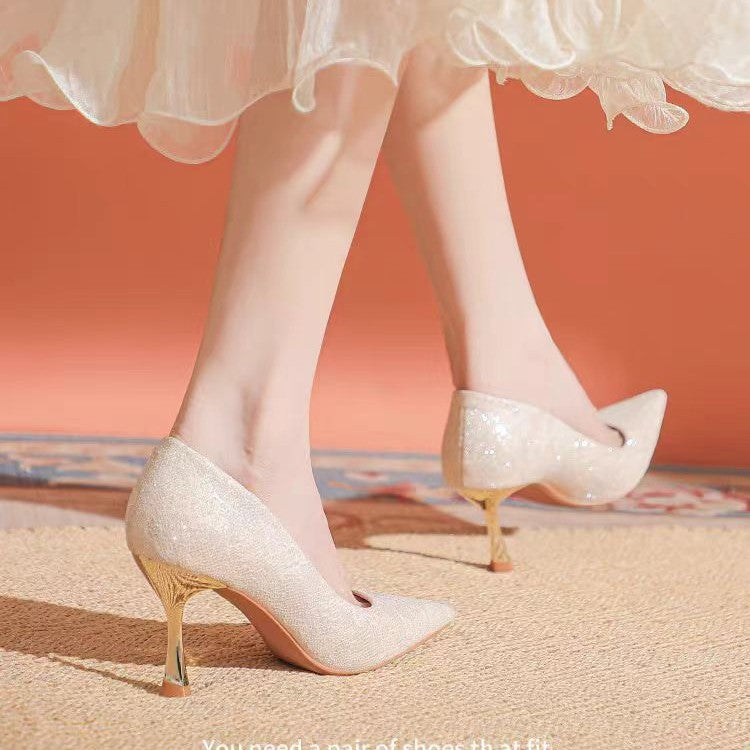 French chic stiletto heels - elegant and minimalist wedding shoes for women, perfect for daily wear, bridesmaids, and as a comfy option for the mother of the bride