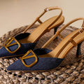 Korean style high-end elegant pointed-toe stiletto heel pumps - new spring/autumn collection, stunning and versatile denim high-heeled sandals