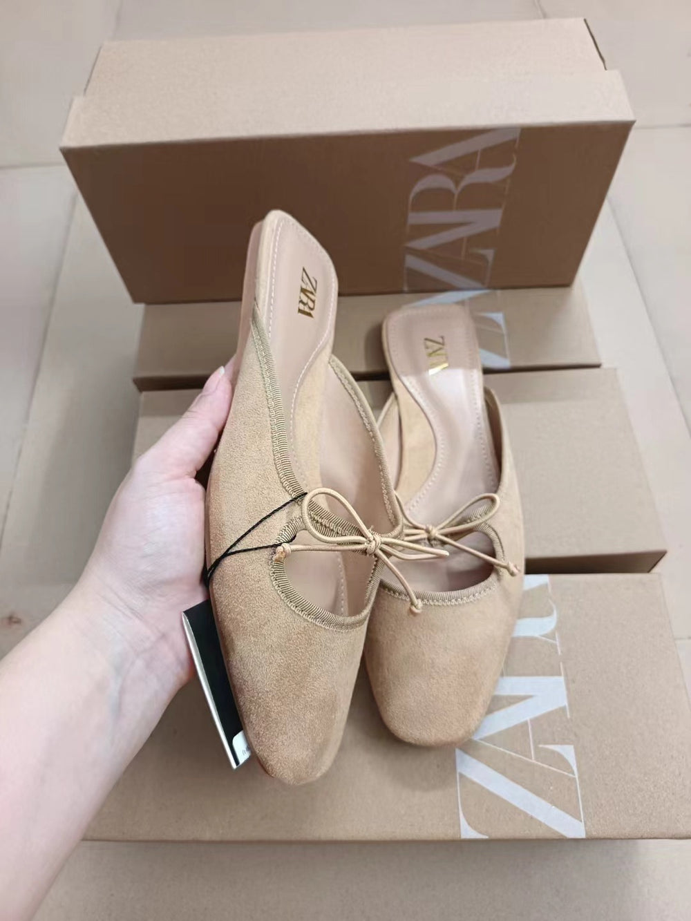 Za2024summer new product lazy head back hollow women's summer outwearflatscasualcasual square toe sandals for women