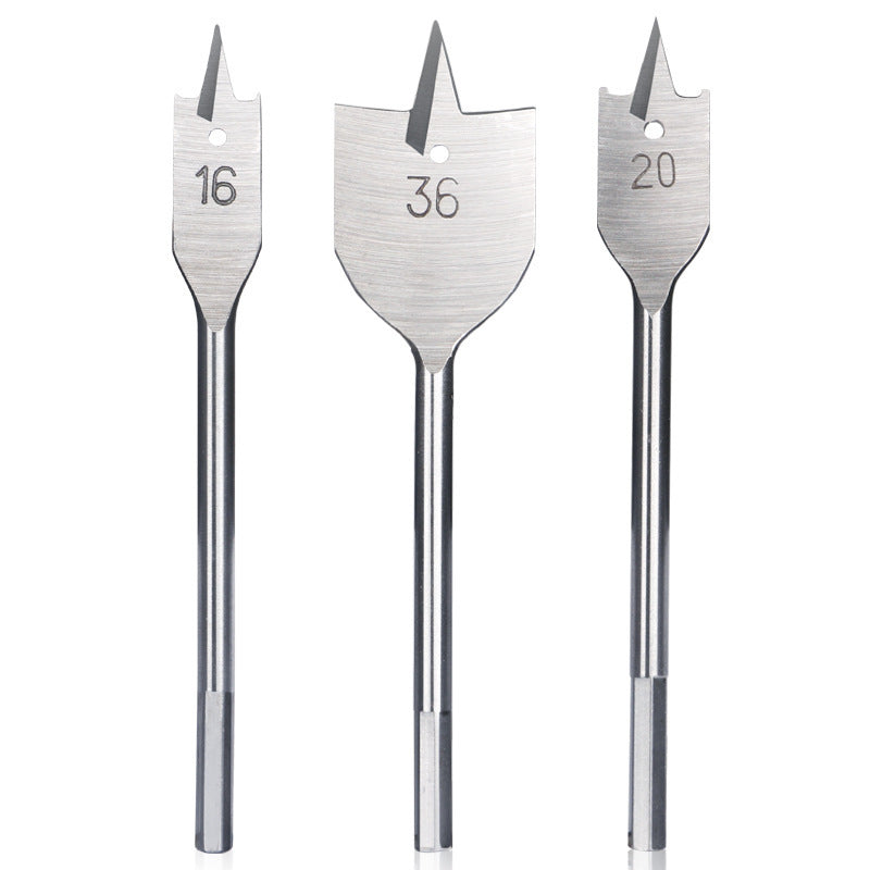Three-point woodworking flat drill drawer door lock hole opener flat drill suit wooden board reamer flat drill combination suit drill bit
