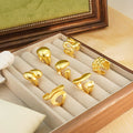 Fashion geometric adjustable ring set for women, bridal wedding bohemian shiny ring