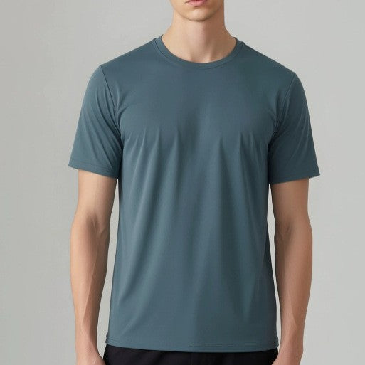 New arrival: cross-border, skin-friendly, quick-dry men's crew neck t-shirt - perfect for sports, casual wear, and versatile use: basketball, tennis, hiking, and commuting