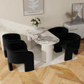 Accessible luxury modern casual wabi-sabi style grids for home slate dining table french cream style oval dining table and chair solid wood