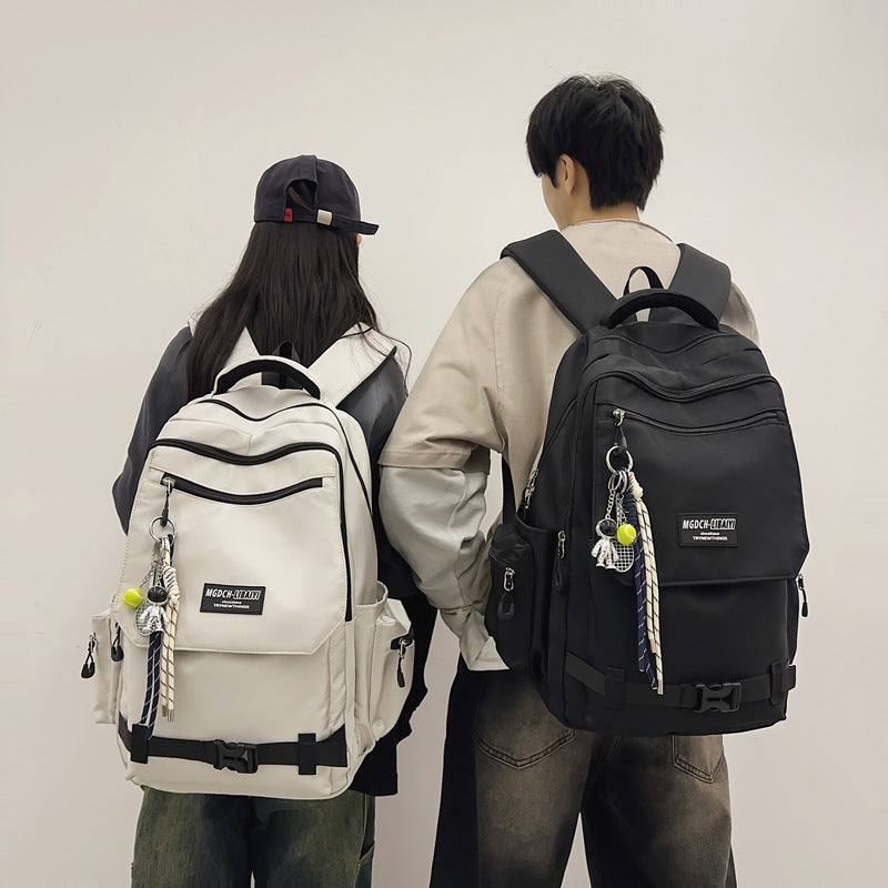 New spring and summer trend schoolbag junior high school backpack large capacity high school color matching outdoor travel computer bag