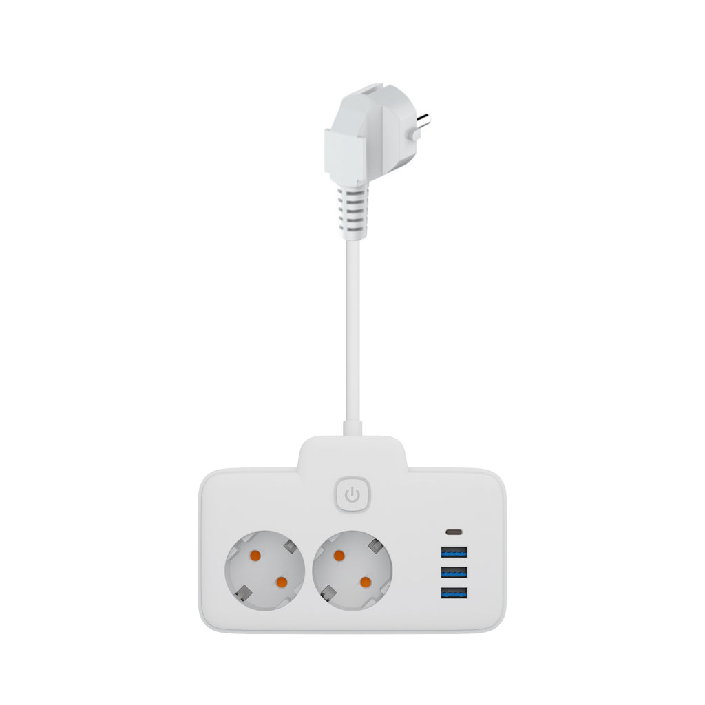 One to two conversion socket European standard two-plug plug-in board, with PD/USB socket, office home power strip customization