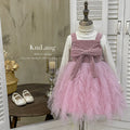 Girls' dress  autumn new style chic bow princess dress high-end black little girl sweet two-piece set