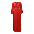 C8478 european and american women's clothing   new v-neck sexy pleated maxi dress cross-border dress