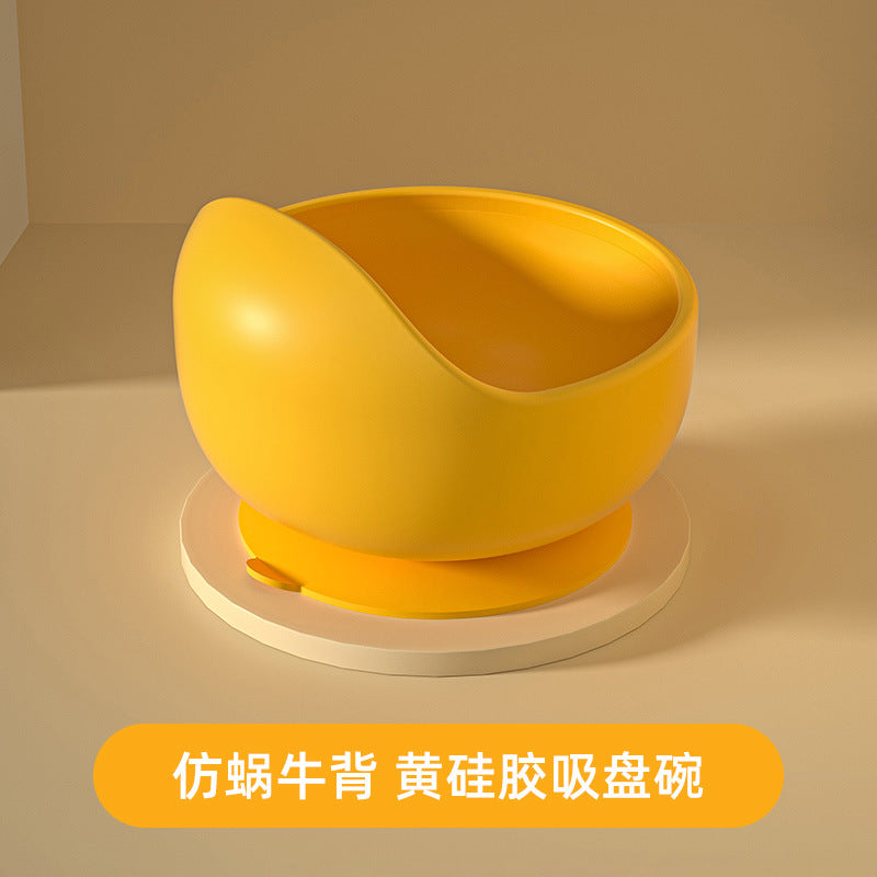 Stainless steel suction cup bowl baby special complementary food baby bowl independent eating silicone anti-drop and anti-scalding children learn to eat
