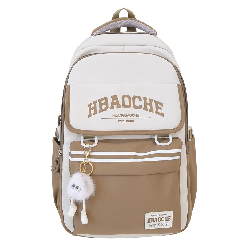 Cross-border new schoolbag female Korean version contrasting colors small and fresh junior high school backpack campus simple large-capacity backpack