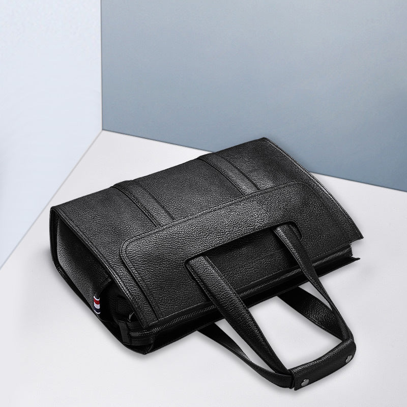 New men's bag, genuine leather men's handbag, first layer cowhide computer bag 15.6 inch business large-capacity briefcase
