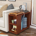 Small apartment coffee table, living room mobile tea table with wheels, sofa side table, mobile trolley table, side table