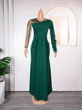 new bridesmaid dresses cross-border e-commerce african women's long sleeve maxi dress  train evening gown