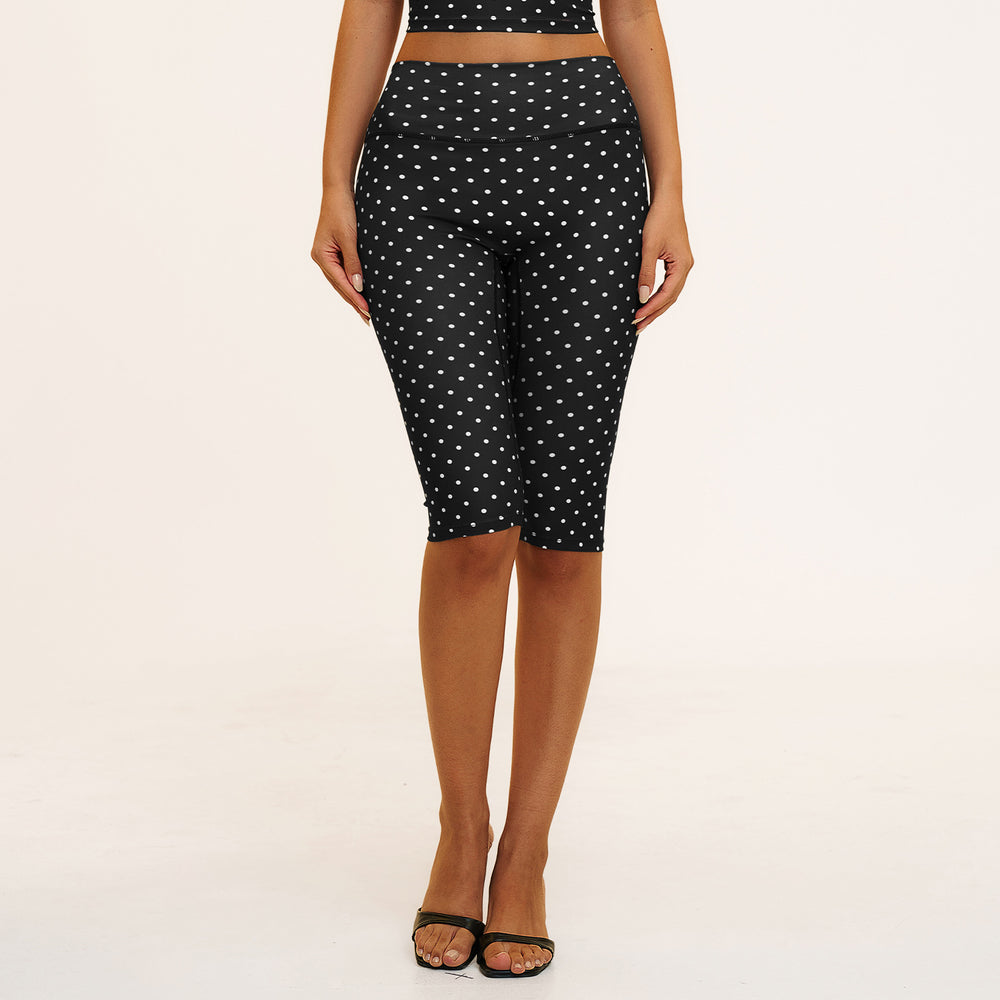 fashion style casual mid-pants women's clothing export polka dot printing tight cropped pants shopping sports mid-pants 4551