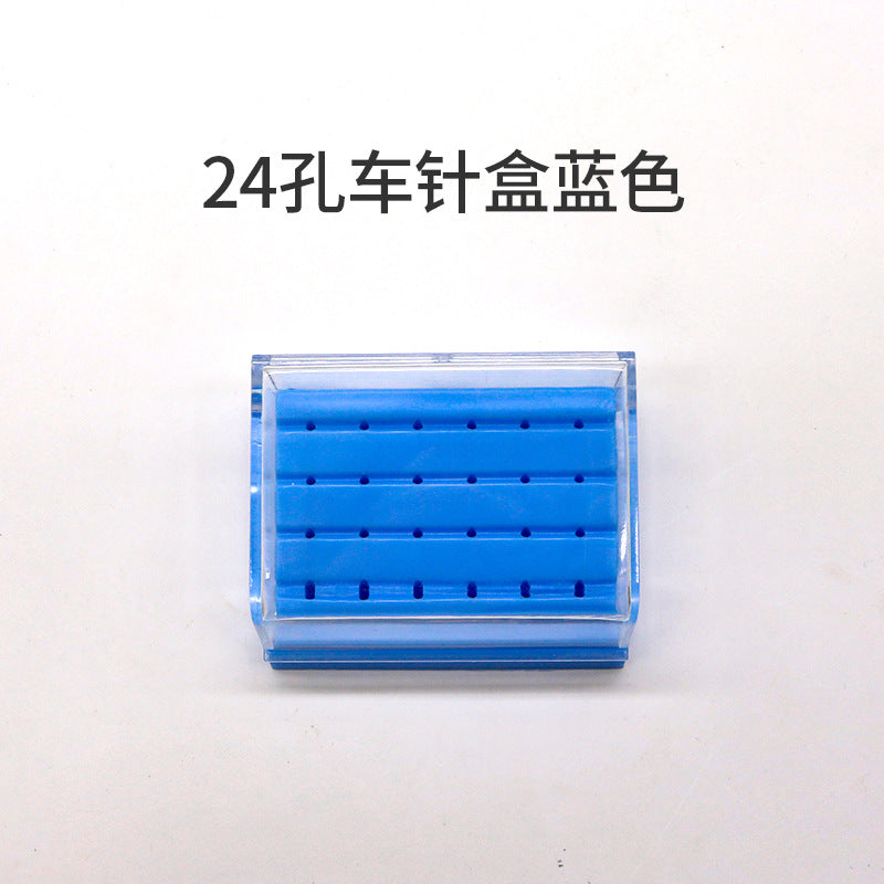 Dental 24-hole high-speed car needle box, dental oral material preparation tooth car needle square box, plastic car needle placement box