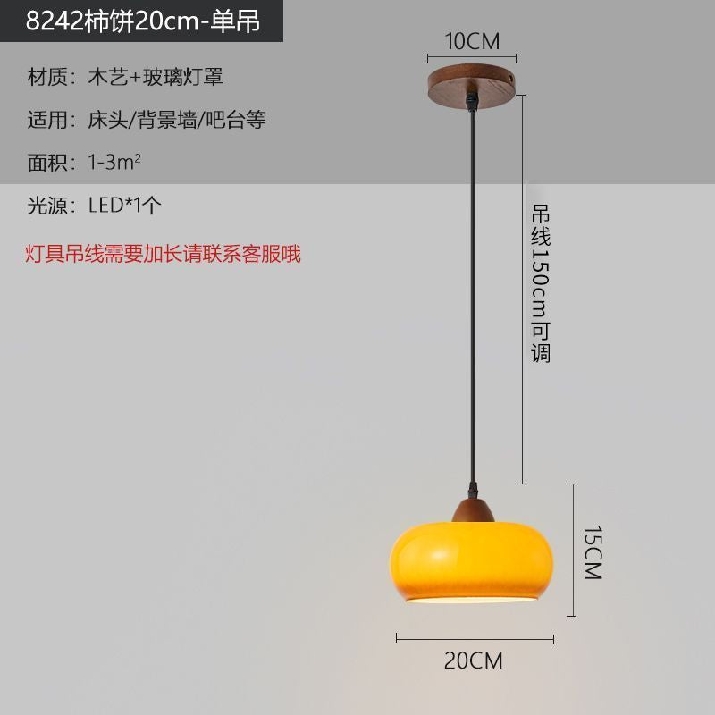 Medieval style lamps bedroom bedside small chandelier bedside table retro restaurant aisle new chinoiserie single head long hanging lamp