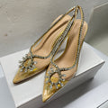 Transparent one-line high-heeled sandals niche style back empty toe high-heeled shoes women's stiletto pointed toe fashion super high heels