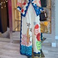 European and american cross-border women's fashion:  summer new collection - stylish turn-down collar printed long-sleeve shirt and wide-leg pants casual set