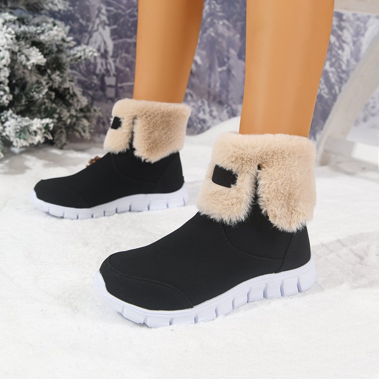 Exportexport maomao mouth snow boots winternew arrivalthick soleplus sizefleece-linedthickenedheattech cotton shoes for women