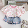 Girls' summer outfit  new style: baby girl short-sleeve, trendy and versatile shorts two-piece set - wholesale supply