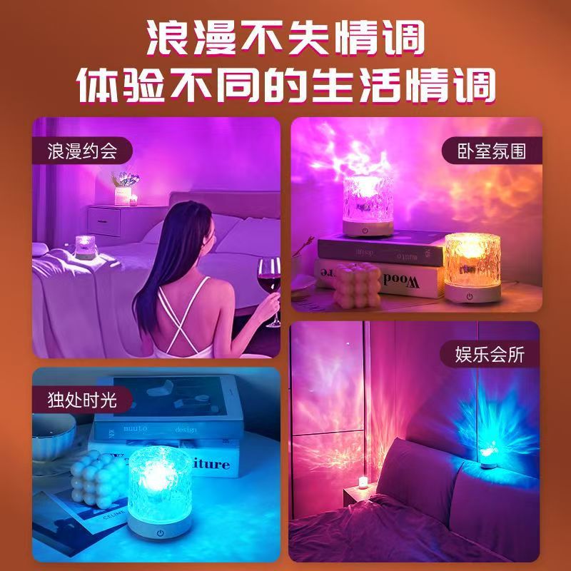 Here are a few options, depending on the specific nuance you want to convey:  **option 1 (focus on functionality):**  "bedside night light - romantic mood lighting for couples, bedroom ambiance, and intimate moments - ripple effect design"  **option 2 (mo