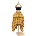 European and american cross-border women's fashion:  summer new arrival - high-waisted plaid layered midi skirt with asymmetrical hem
