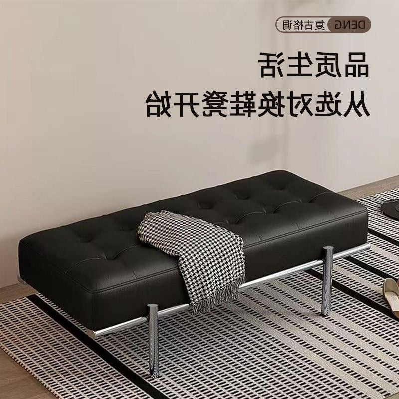Shoe-changing stool at the door, can be used as a home entrance, pull-out bench, sofa stool, bed end stool, accessible luxury leather stool, living room