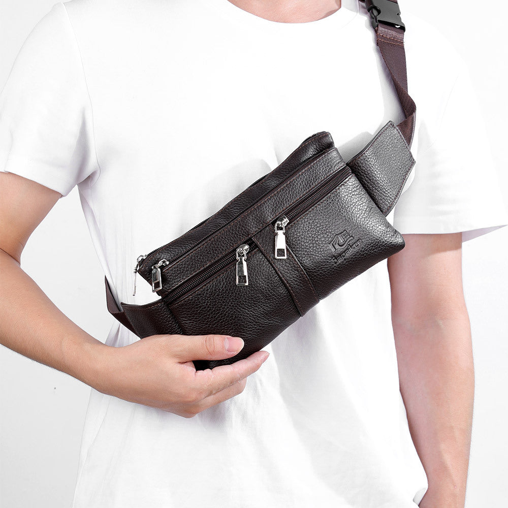 New fanny pack, wear-resistant men's multi-functional breast bag, men's bag, messenger bag, high-end mobile phone bag, men's fanny pack.