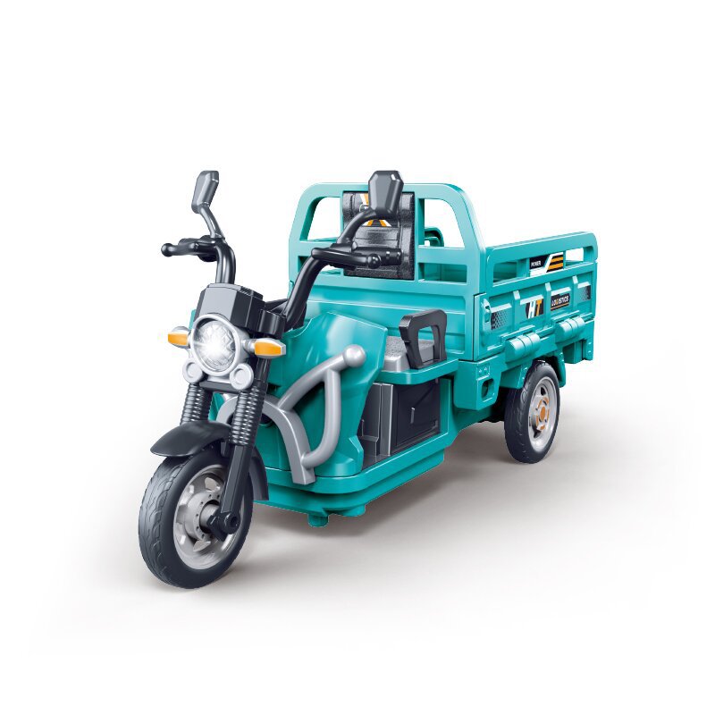 children's sound and light simulation tricycle inertia motorcycle three-trip cargo express vehicle model ornaments wholesale
