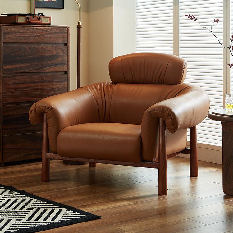 Chair medieval style italian first layer real cowhide lazy lounge chair living room balcony casual single sofa cross-border furniture