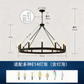 American industrial style two-tier ring pendant light - clear glass hotel villa living room dining room lighting fixture