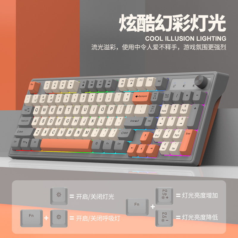 Viper k98 bluetooth wireless dual-mode keyboard - mechanical feel, desktop pc, laptop, office & business, backlit keys