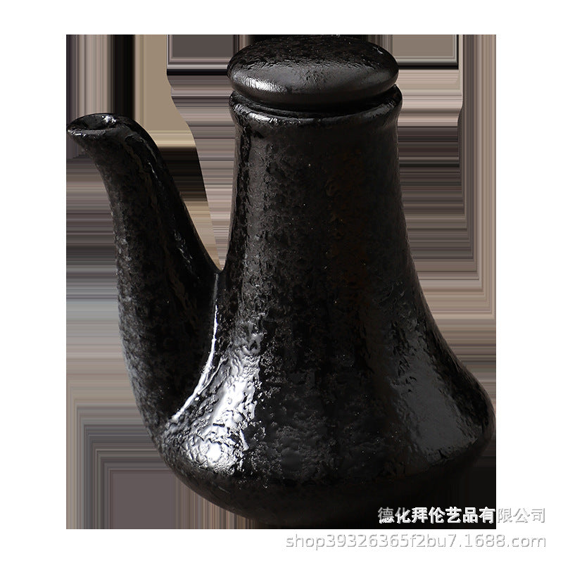 Japanese ceramic oil pot retro japanese stylefor home soy sauce pot vinegar pot seasoning dish kitchen supplies side dish dipping dish