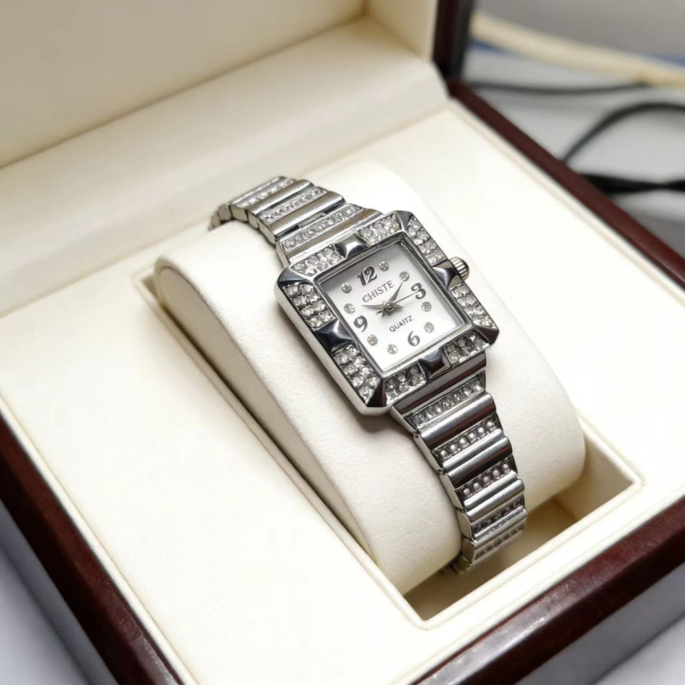 New arrival square light luxury fashion women's watch women's style ins cold wind chain diamond-encrusted student party cross-border women's watch