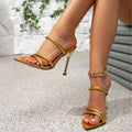 Women's summer sandals & slippers - 2025 new european & american fashion, minimalist square toe stiletto heel thong sandals - cross-border amazon