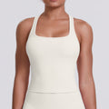 Cloud-feel brushed racerback tank top for women, quick-drying, outdoor casual running fitness top, yoga wear