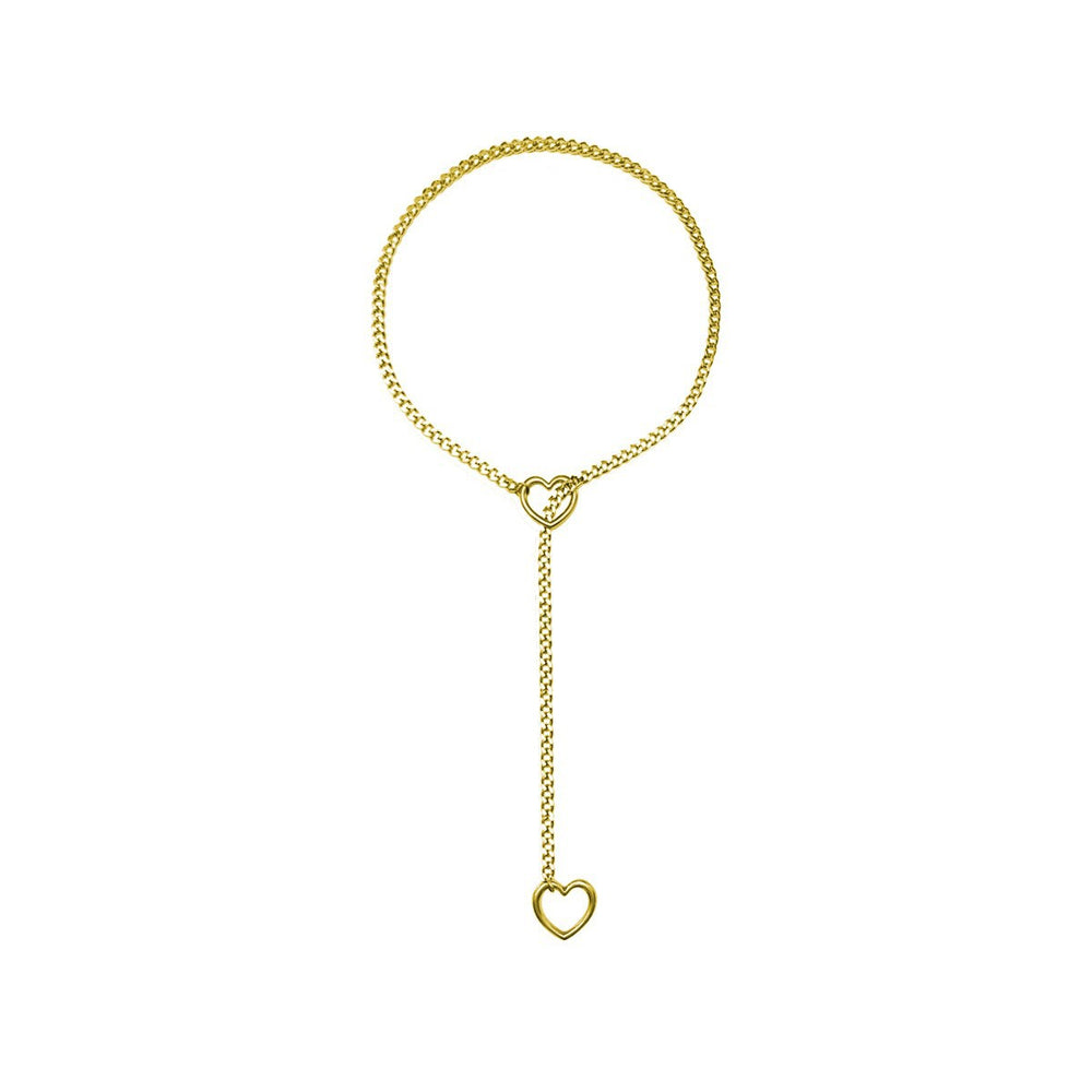 Amazon wide light luxury style y-ring slider chain stainless steel necklace handmade punk cuban chain necklace