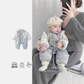 Baby chinese style full month hundred days one year old clothes baby onesie chinese style ha yi dress thickened long sleeves crawling suit