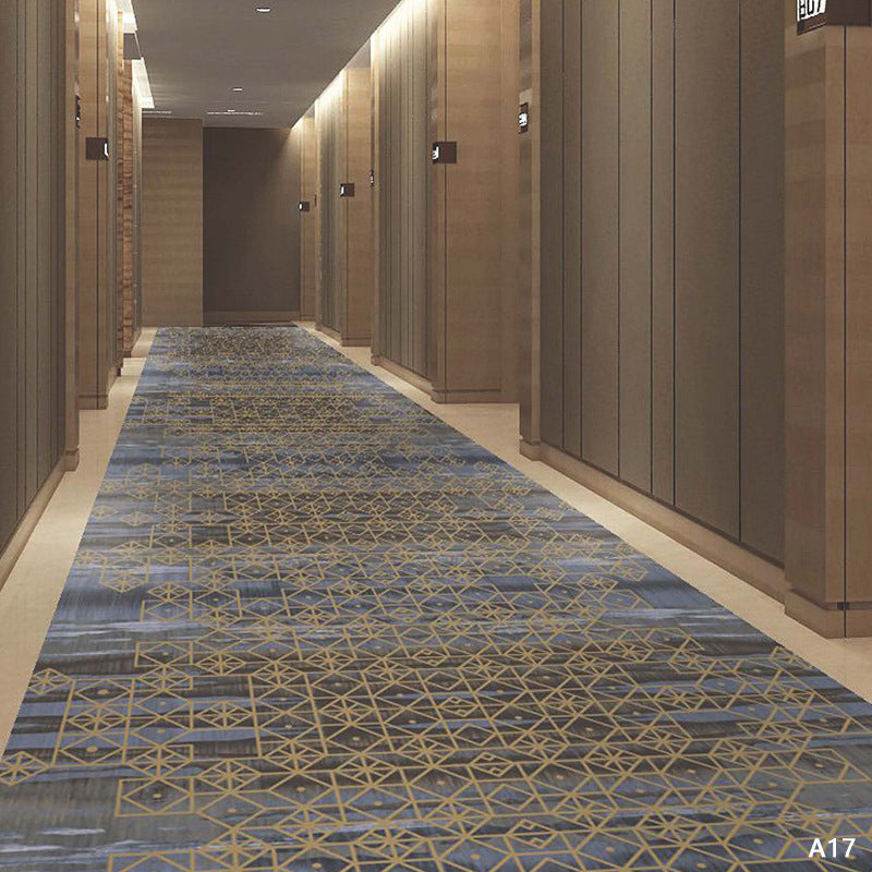 Custom hotel carpet for hallways and aisles, hotel guest room bedside rug, thickened nylon b1 flame retardant full coverage floor mat