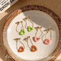 Simple retro red braided design stud earrings - women's exquisite and unique earrings, new arrival, flattering and high-end ear jewelry