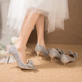French wedding shoes for women, xiuhe main wedding dress, two-wear engagement bridal shoes, not tiring feet, can be worn with crystal high heels