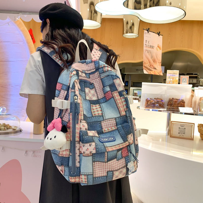 New casual junior high school college student schoolbag backpack men's simple large-capacity travel lightweight trendy backpack women