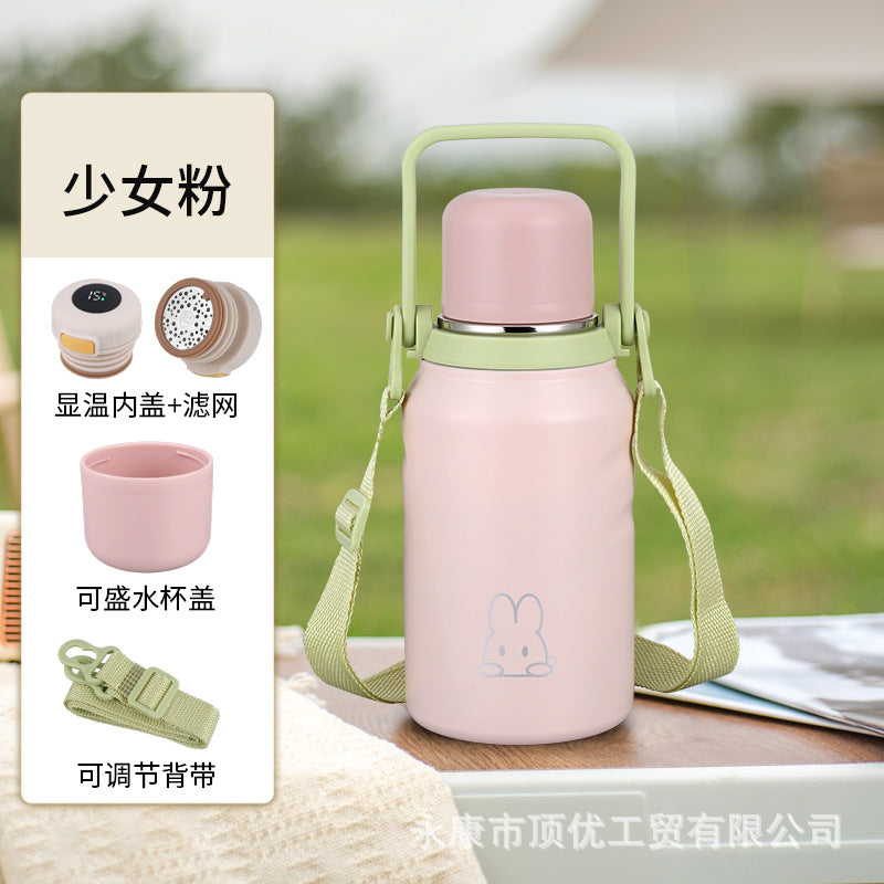 316 large-capacity thermos cup outdoor portable portable kettle stainless steel tea water separation tea making thermal insulation cold water cup