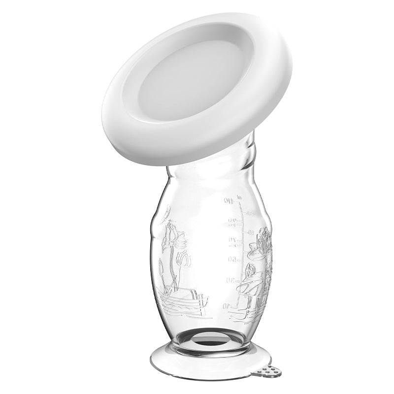 English boxed new model with suction cup milk collector, manual milk leakage breast milk collector, portable suction cup bottom full silicon