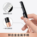 Factory-customized zinc alloy eyebrow trimmer with replaceable blades, designed for women's eyebrows, anti-scratch eyebrow razor, beauty tool for cross-border e-commerce