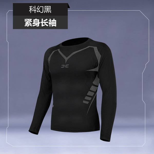Sports Fitness Tights Summer Men's Gym Basketball Training Running Suits Long Sleeves