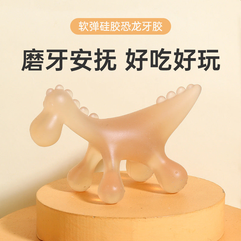 English card containing toothpaste silicone anti-eating hand baby molar stick toothpaste baby food grade baby soothing artifact