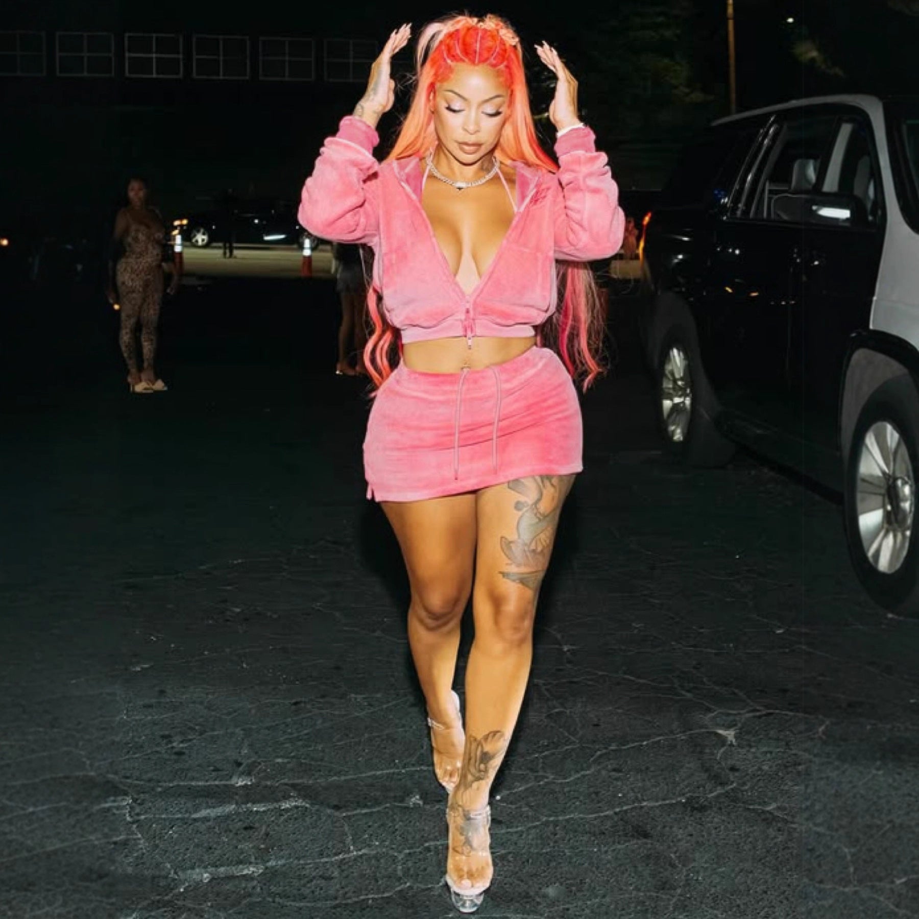 Cross-border Europe, America and 2025 new solid color fashion suit hooded open button long-sleeved cardigan hip skirt two-piece set