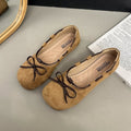 plus size summer new french style round toe bow mary jane shoes women's slip-on flat loafers