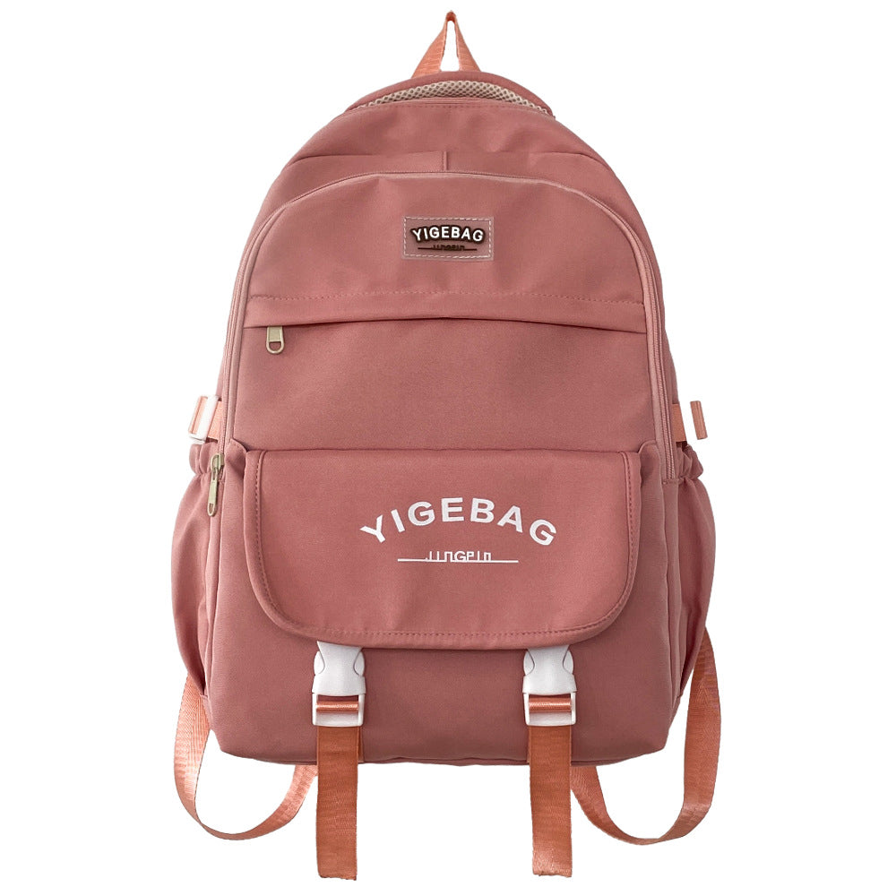 Cross-border casual backpack nylon material middle school student college student schoolbag wear-resistant large capacity can be printed logo